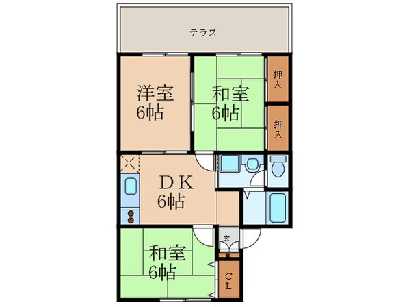 セジュ－ル柏Ｂ棟の物件間取画像